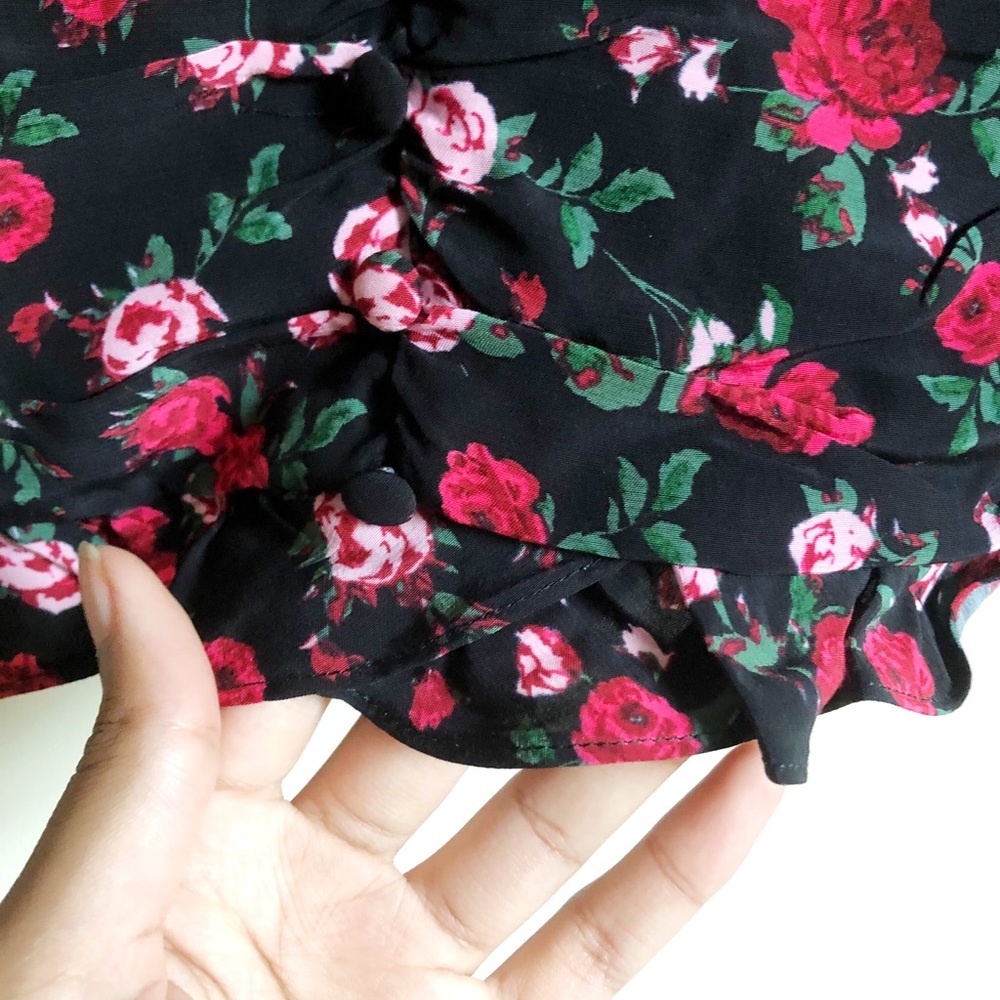 SOLD- For Love & Lemons Tainted button puff sleeve - Picture 5 of 12